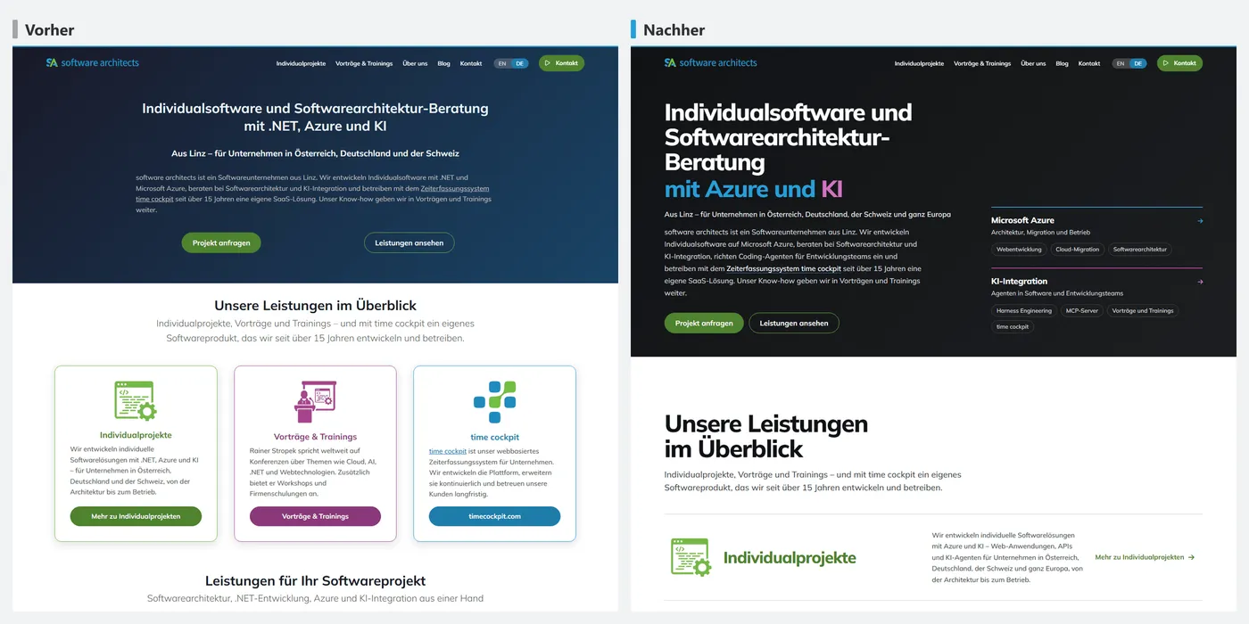 UI-Redesign mit Claude Code und impeccable: Prompts und Ergebnisse